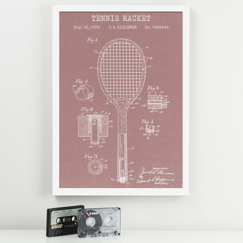 Anatomy Of A Tennis Racket Patent Print, 3 of 6