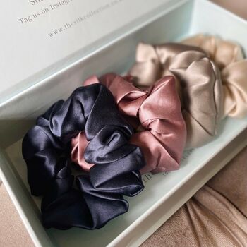 Anti Kink And Breakage Luxury Silk Scrunchie Gift Set, 2 of 8