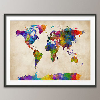 World Map Painting Art Print, 2 of 3