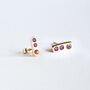 Box Of Light Gold, Ruby And Sapphire Stud Earrings, thumbnail 1 of 4