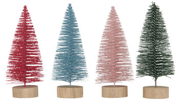 Festive Christmas Bottle Brush Trees Four Ass Colours, 6 of 6