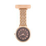 Pink Mother Of Pearl And Rose Gold Link Chain Fob Watch, thumbnail 3 of 6