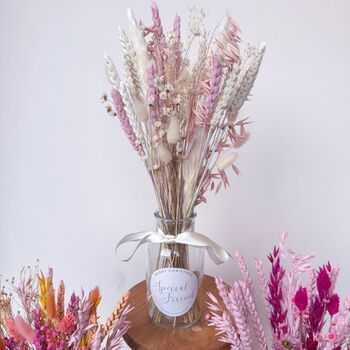 Pink Dried Flowers With Vase Christmas Gift For Friend, 3 of 7