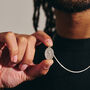 'St Christopher Protect Us' Oval Silver Necklace, thumbnail 1 of 10