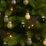 Mini Grey Green And Rose Gold Glass Hanging Ornaments X 12, thumbnail 1 of 3