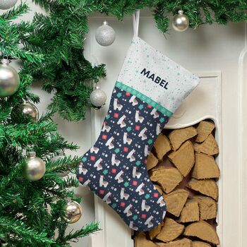 Personalised Christmas Stocking 'Festive Llamas', 2 of 2