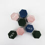 Hexagonal Personalised Velvet Wedding Ring Box, thumbnail 5 of 7