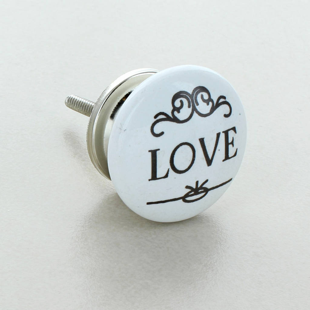Love Bath Ceramic Door Knobs Cupboard Handles By G Decor