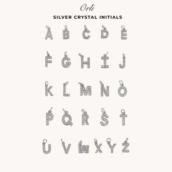 Charm Builder™ Silver Paperclip Crystal Initial Name Necklace, 3 of 5