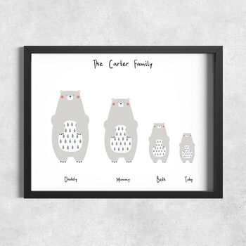 Personalised Family Print With Polar Bears, 3 of 5