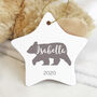 Personalised Polar Bear Ceramic Christmas Star, thumbnail 1 of 4