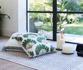 Nicobar All Over Palm Pattern Cushion Cover In Green, 4 of 4
