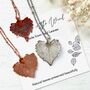 Cottonwood Real Leaf Necklace Small Size, Heart Shaped Natural Leaf, Mothers Day Gift Idea, thumbnail 6 of 11