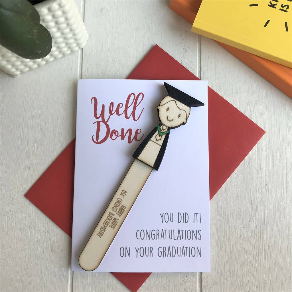 personalised graduation bookmark card by just toppers