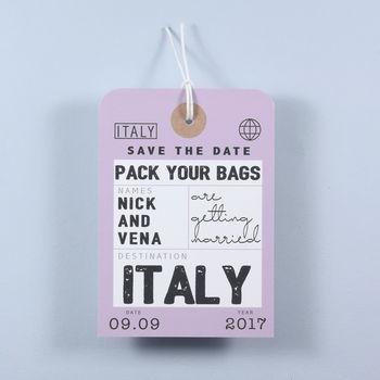Save The Date Floral Back Luggage Tag, 7 of 9