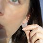 Sterling Silver Stolen Slice Drop Earrings, thumbnail 3 of 8