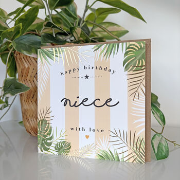 Palm Leaf Niece Birthday Card, 2 of 3