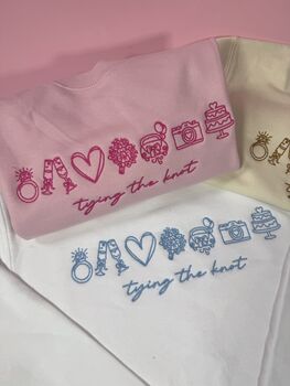 Tying The Knot Embroidered Bride Sweatshirt, 5 of 9
