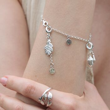 Oak Leaf Charm Necklace, Sterling Silver, 6 of 9