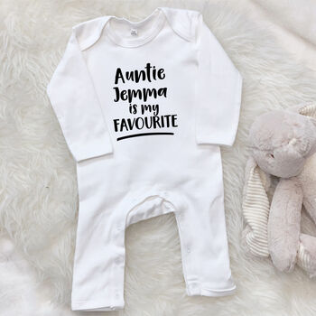 My Auntie Is My Favourite Personalised Babygrow, 7 of 11