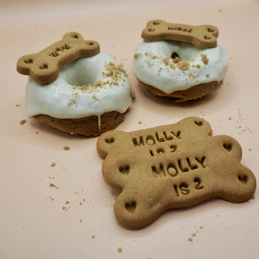 Personalised Dog Birthday Woof Doughnuts And Biscuits, 1 of 3