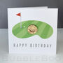 Personalised Golf Ball Marker Keepsake Birthday Card, thumbnail 1 of 6