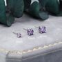 Amethyst Purple Cz Stud Earrings, thumbnail 1 of 11