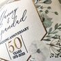 Personalised Golden Wedding Anniversary Cushion Hexagon, thumbnail 2 of 5