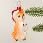 G Decor Glass Ginger Cat Christmas Tree Ornament, thumbnail 1 of 4