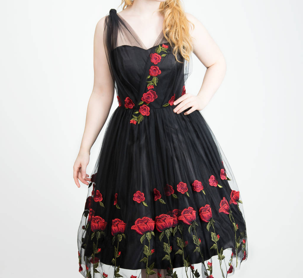 Red Rose Tulle Prom/ Special Occasion Dress By Cherilyn Leeson