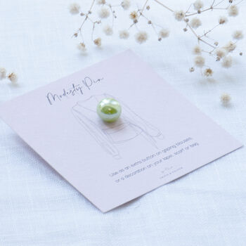 Light Green Faux Pearl Modesty Pin, 5 of 12
