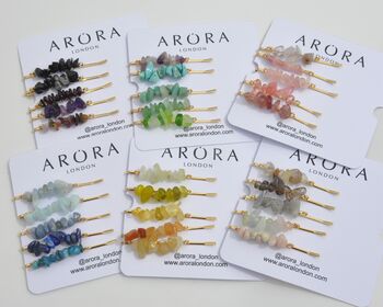 Crystal Gemstone Hairslides Set Of Five Choice Of Crystals, 2 of 2