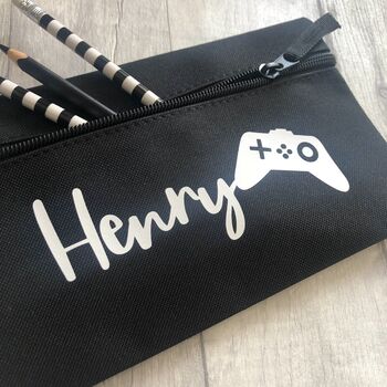 Personalised Child's Name Gamer School Pencil Case, 2 of 3