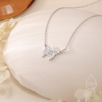 Tiny Highland Cow Pendant Necklace In Sterling Silver, 3 of 12