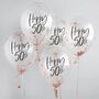 Five Rose Gold 'Happy 50th' Birthday Confetti Balloons, thumbnail 1 of 2