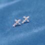 Sparkly Cross Studs, Cubic Zirconia Stone Cross Earrings, thumbnail 5 of 7
