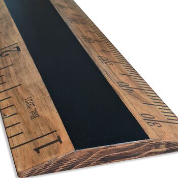 Chalkboard Oak Finished Wooden Height Chart Ruler, 3 of 4