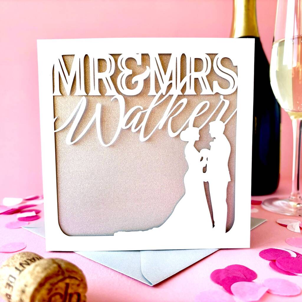 Personalised Mr And Mrs Wedding Card, 1 of 5