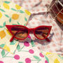 Red Classic Cat Eye Sunglasses, thumbnail 1 of 2