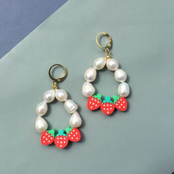 Handmade Freshwater Pearl Fruit Earrings, 7 of 8