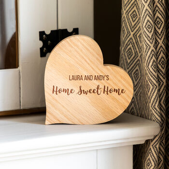 Personalised Home Sweet Home Oak Heart Gift, 3 of 5