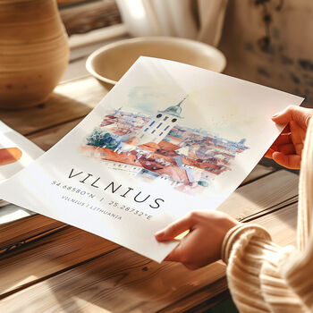 Lithuania Travel Poster Of Vilnius, 2 of 7