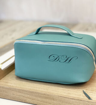 Monogrammed Faux Leather Cosmetic Bag, 3 of 3