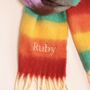 Personalised Rainbow Stripe Winter Scarf, thumbnail 2 of 5