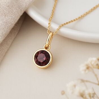 Personalised January Birthstone Necklace In Gold Plated Silver, 3 of 11