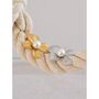 Monaco D’or Gold Pearl White Daisy Flower Charm Gift Brooch, thumbnail 2 of 3