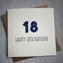 Personalised Happy 18th Glitter Milestone Birthday Card, thumbnail 1 of 5