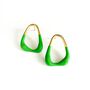 18 K Gold Plated Contemporary Green Earrings, thumbnail 1 of 2