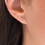 Sterling Silver Petite Bar Stud Earrings, thumbnail 1 of 4