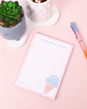 Cute Ice Cream Pink A6 Lined Memo Notepad, 2 of 3